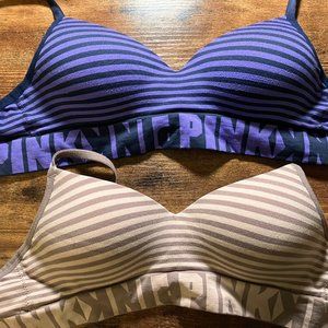 Victoria's Secret PINK Cool and Comfy Wireless Convertible Bras (Qty 2) Size XS